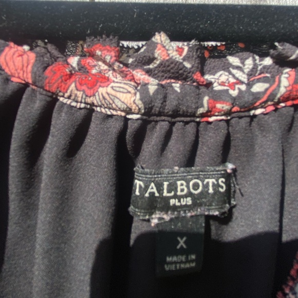 Talbots plus size Floral Black and Pink Women's Dress - Picture 7 of 8